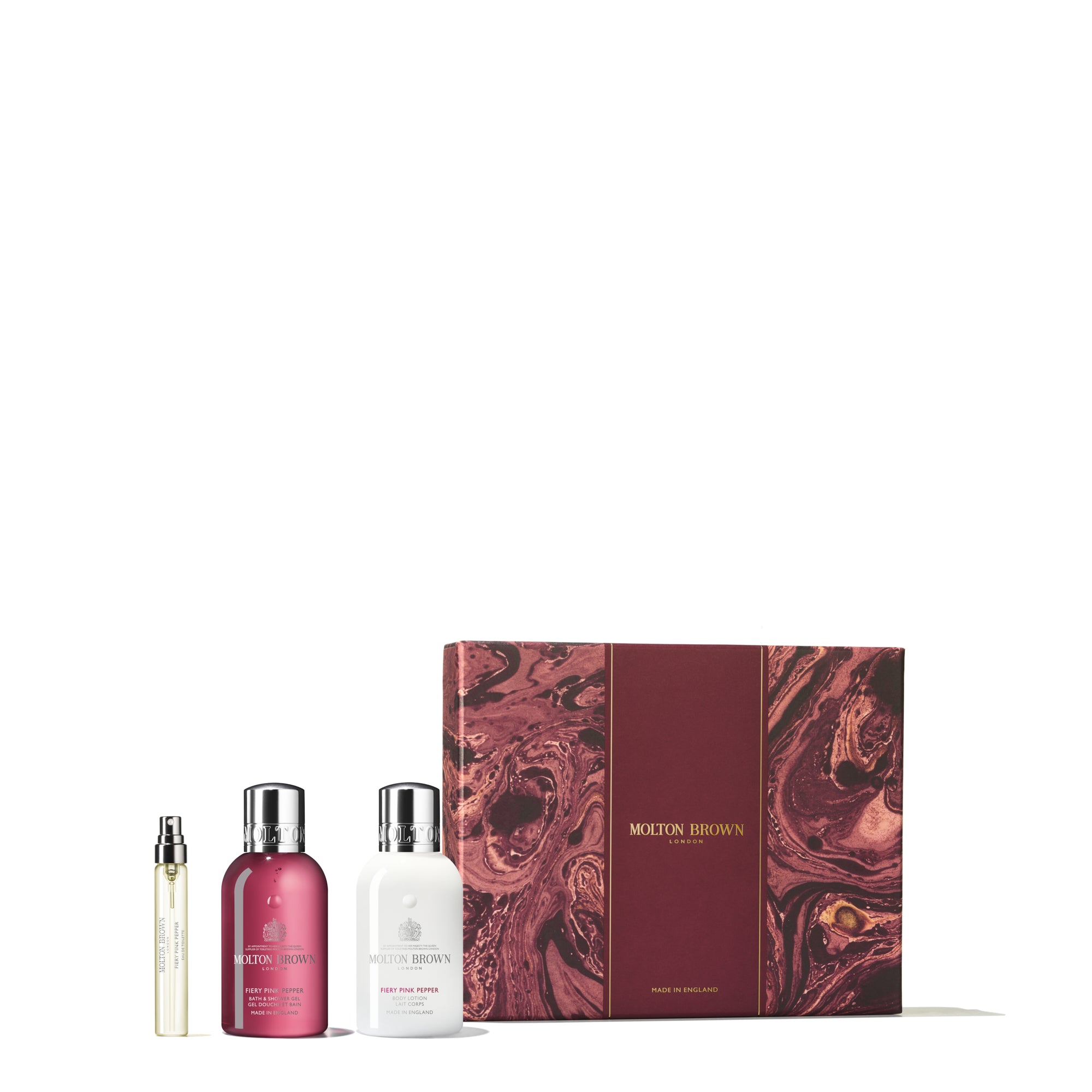 Coffret cadeau de voyage au poivre rose ardent Molton Brown